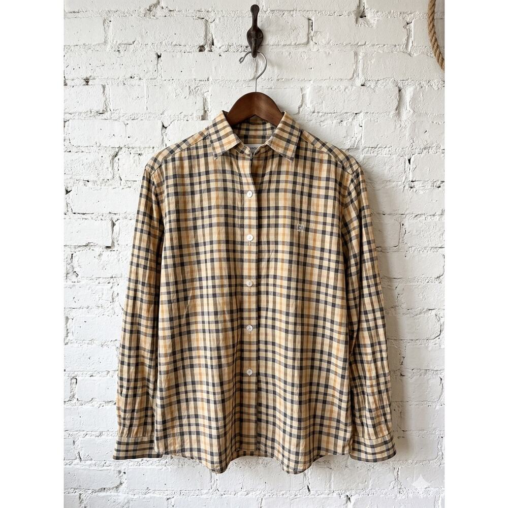DAKS London House Check Plaid Cotton Button Down Collared Shirt Burberry vintage